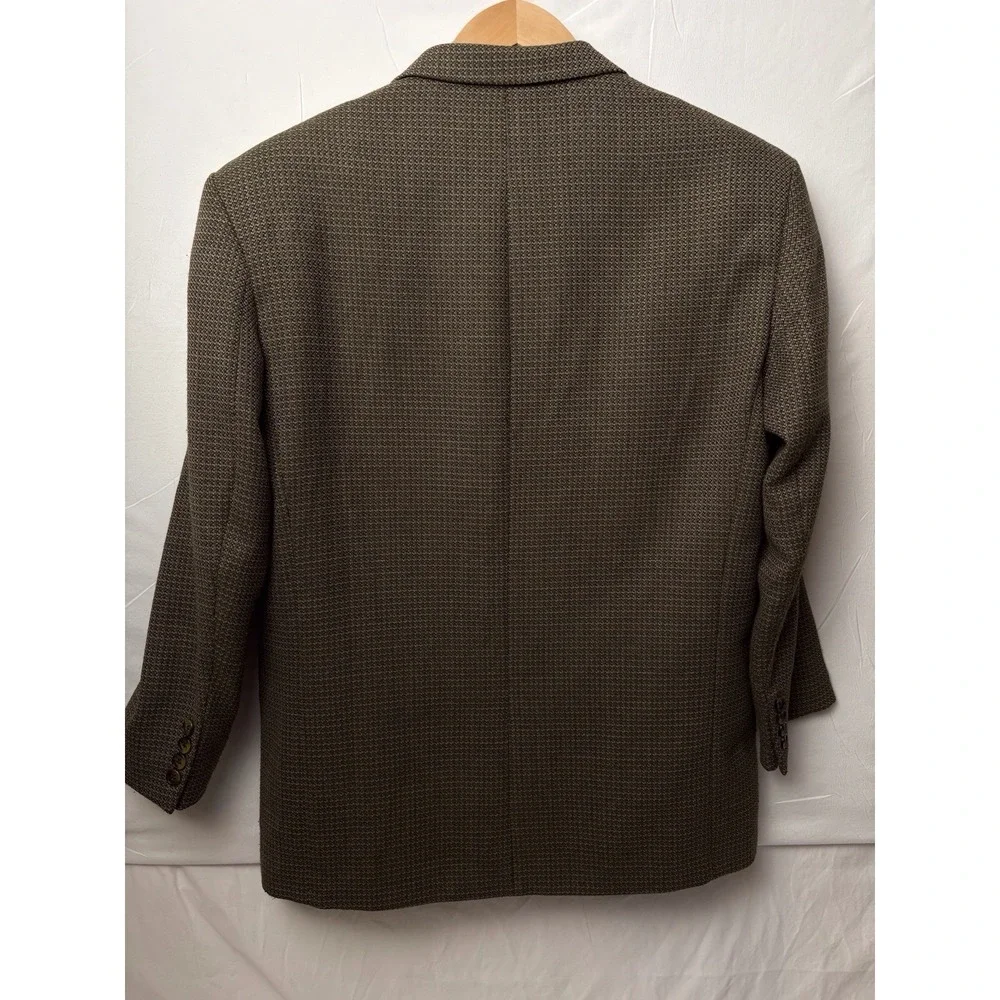 Vintage Men's Bob Mackie Classic Wool Blend Blazer Brown 42 90's USA Houndstooth